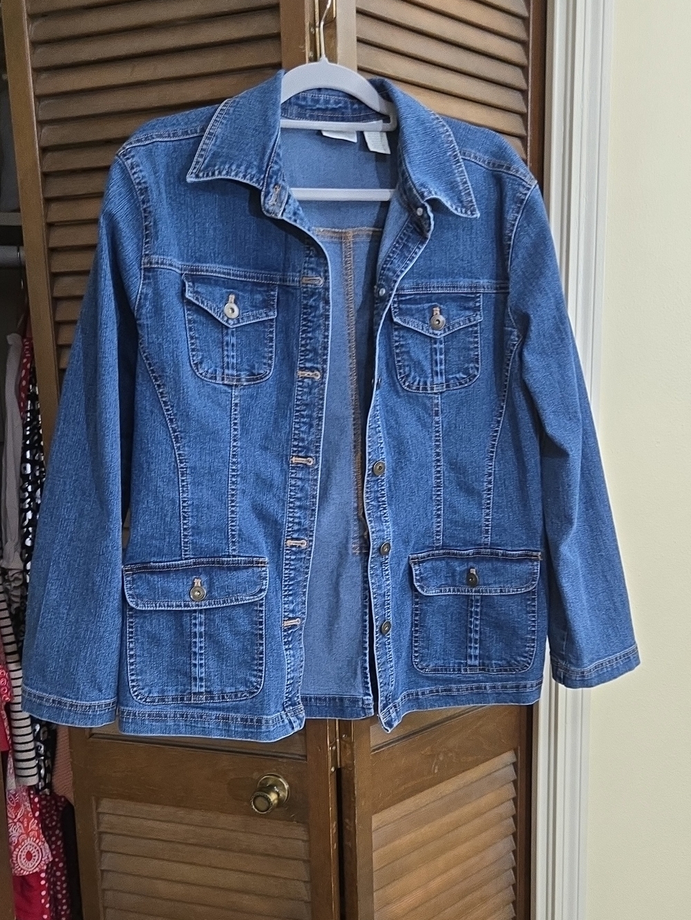 Erika Blue Denim Jacket with Button Pockets